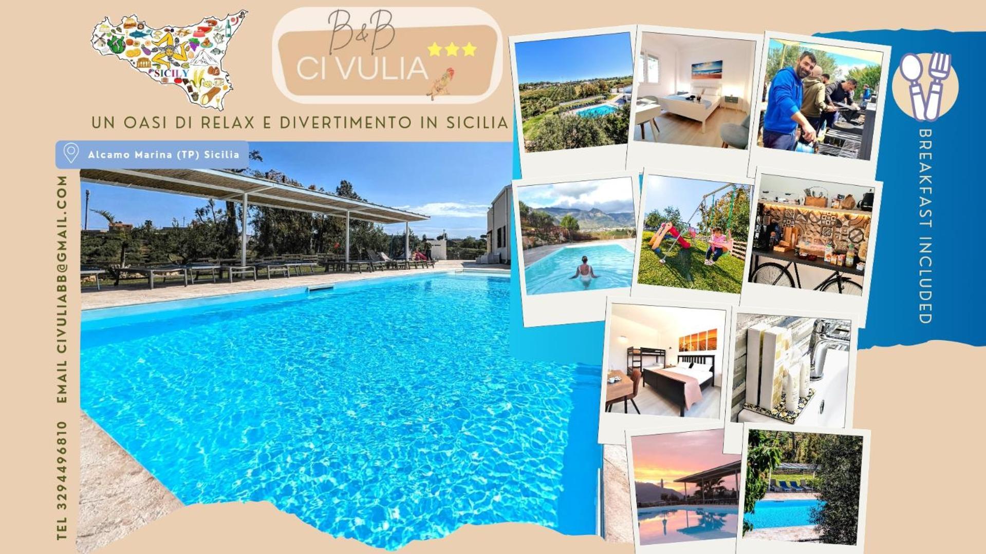 Ci Vulia B&B - Sicilia Sea, Pool, Bbq, Tv, Wi-Fi Alcamo Marina Kültér fotó